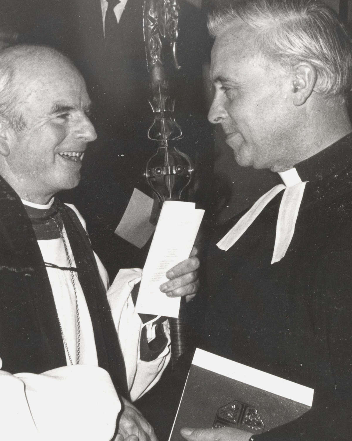 Induction of Rev Dr D B Clarke with Bishop Davies, 1971.