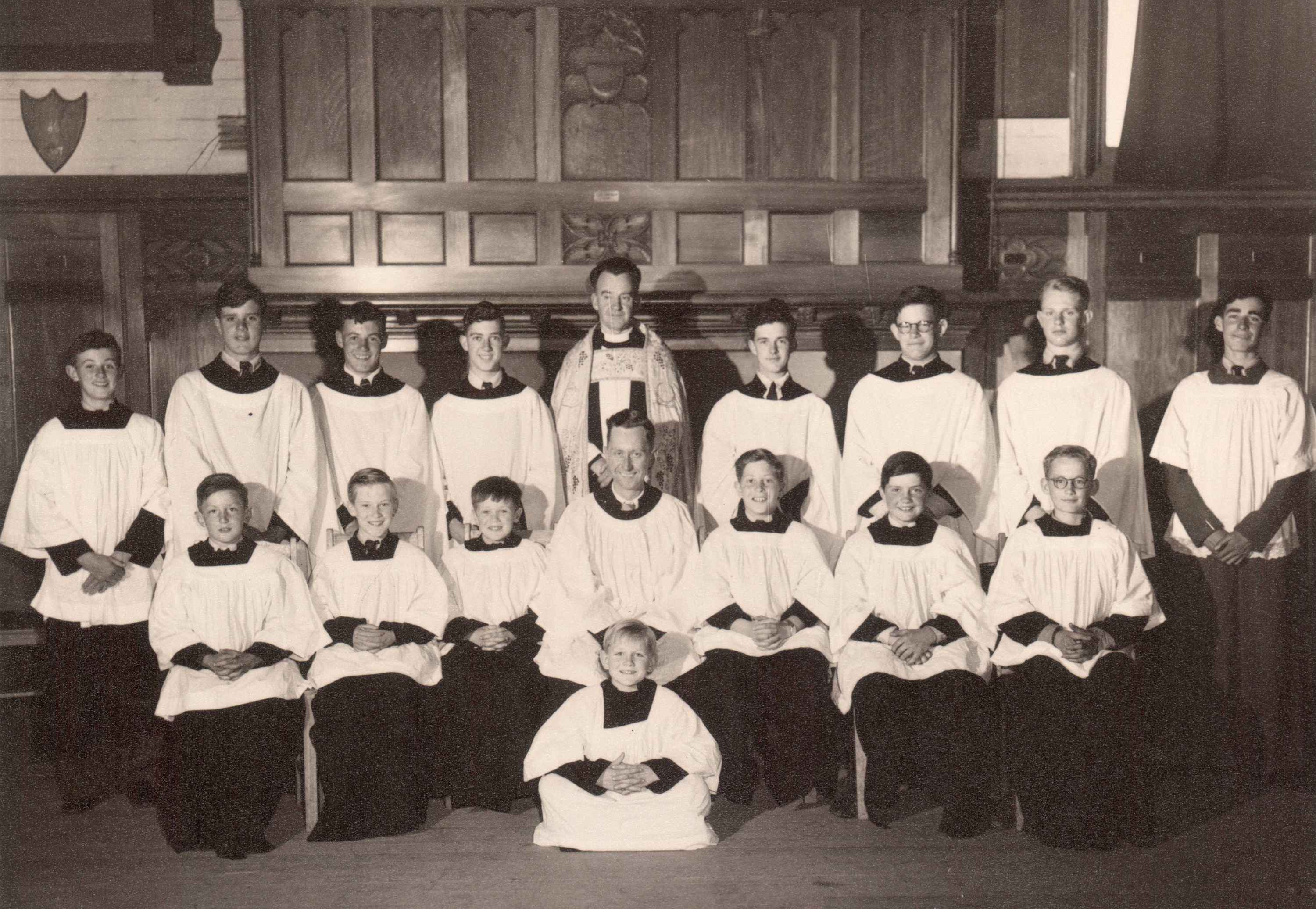 Choir with C S Brammall and J M Boyes, 1958.