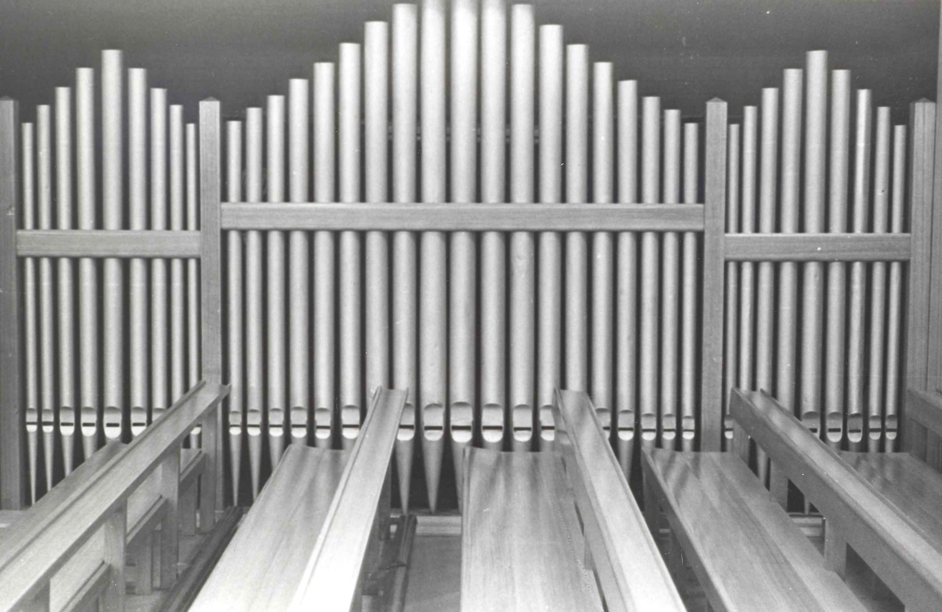 Refurbished organ loft in chapel, 1982.