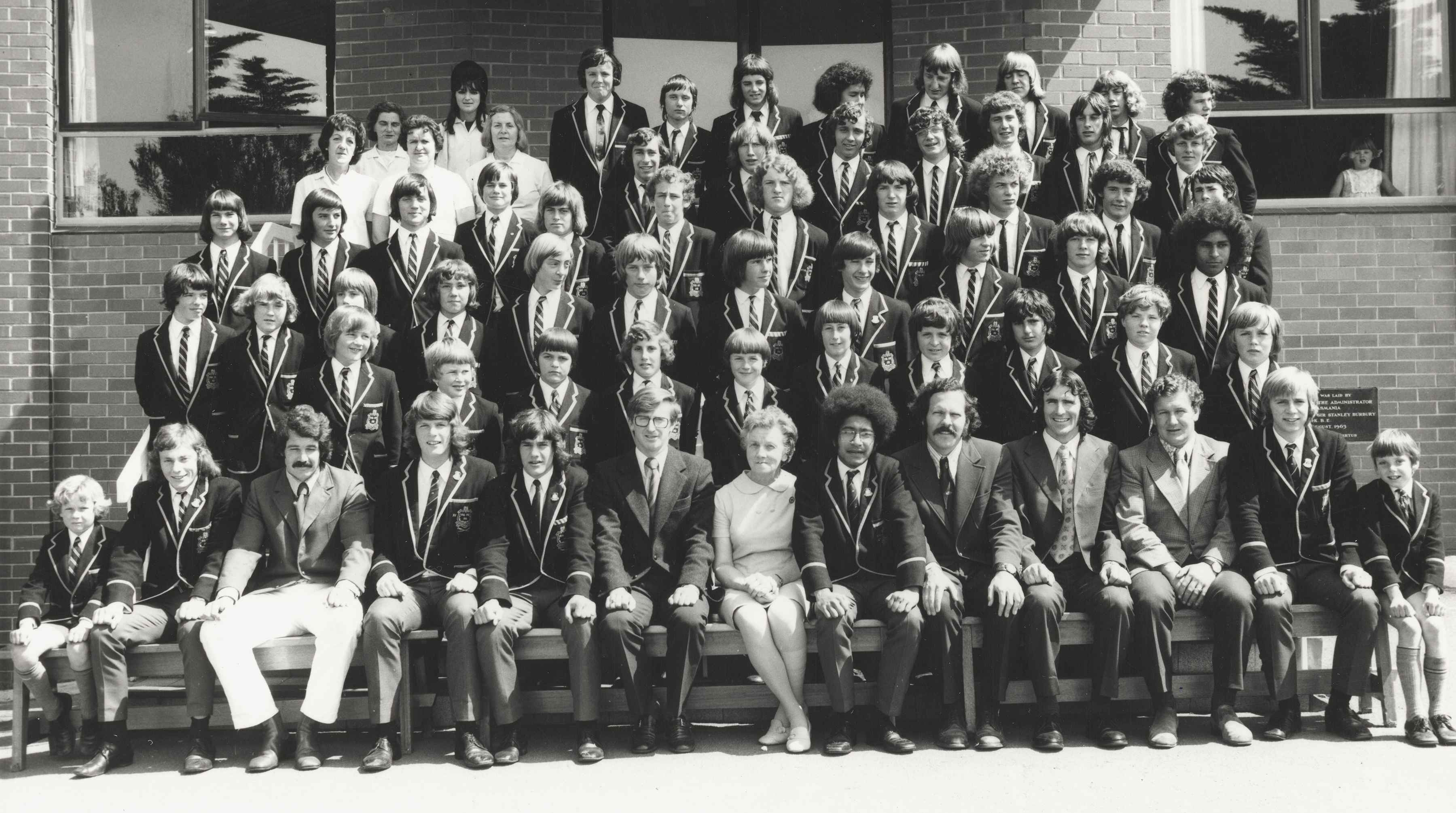 Boarders and staff, 1973.