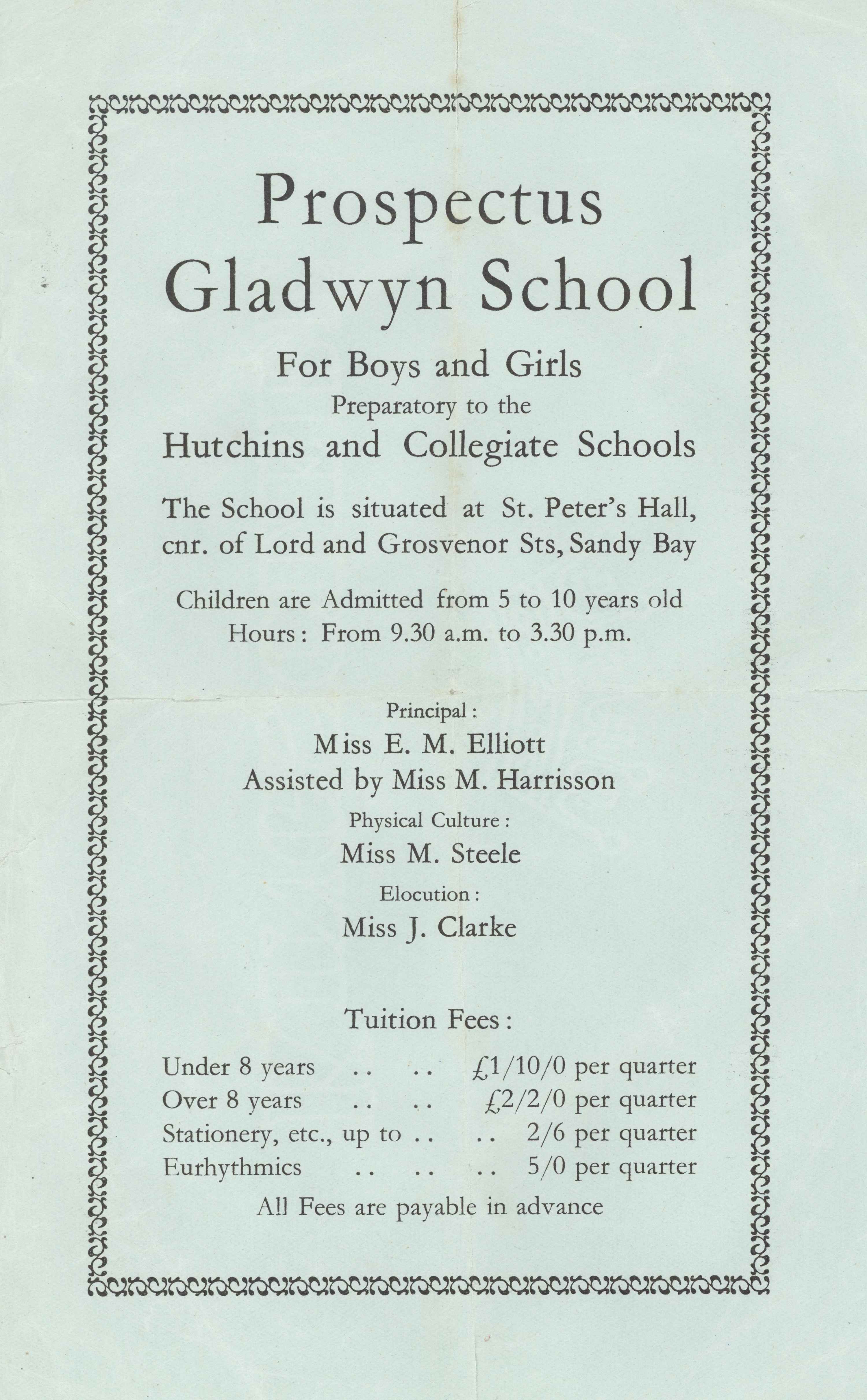Gladwyn School prospectus, c1935.