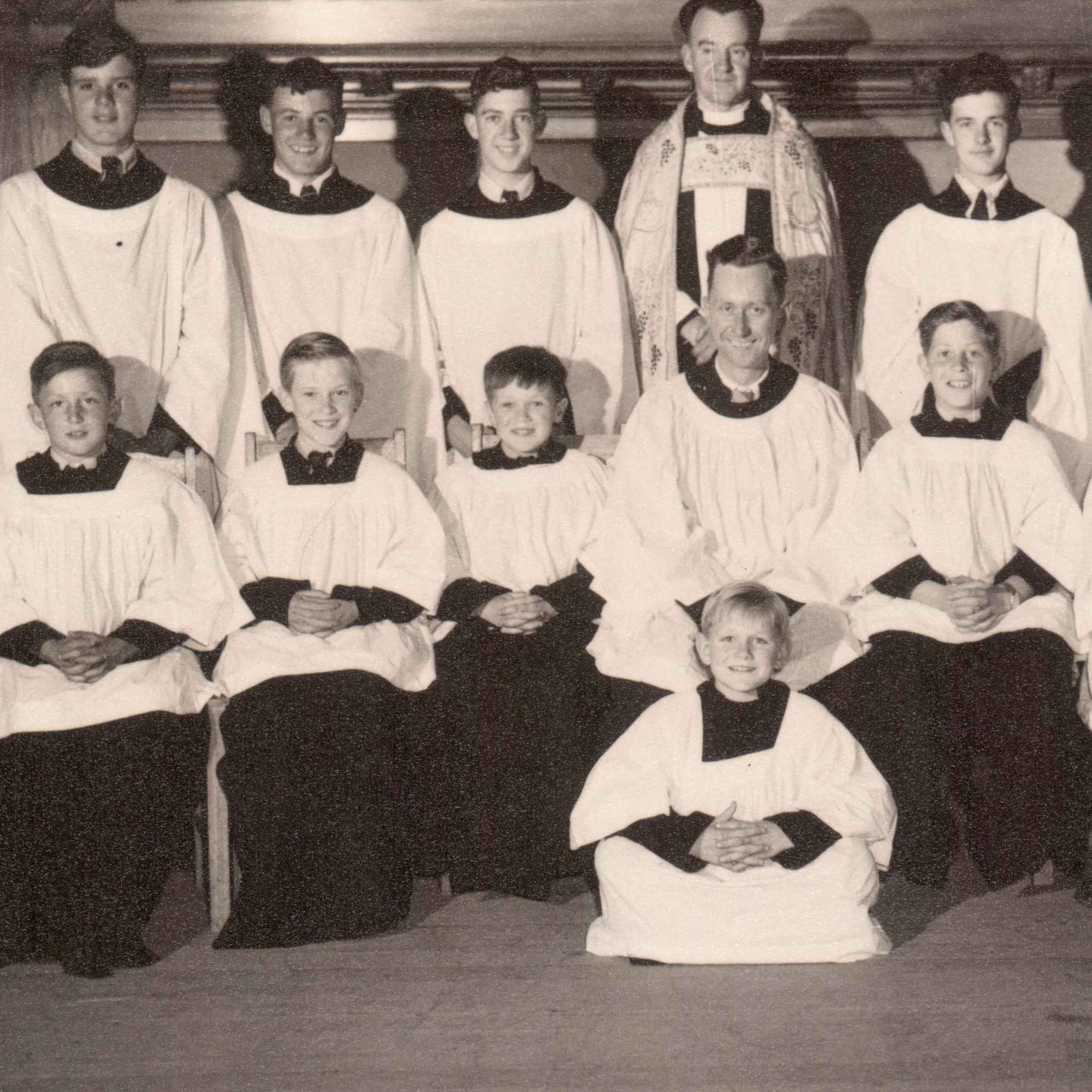 Choir with C S Brammall and J M Boyes, 1958. Source: The Hutchins School Archives and Heritage Collection.