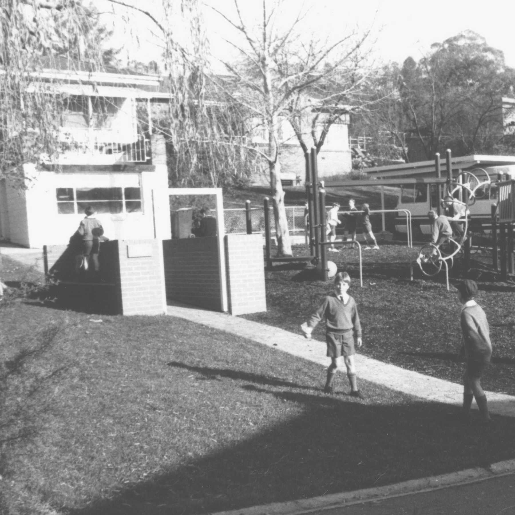 Early Learning Centre playground and Headmaster’s House, 1992.