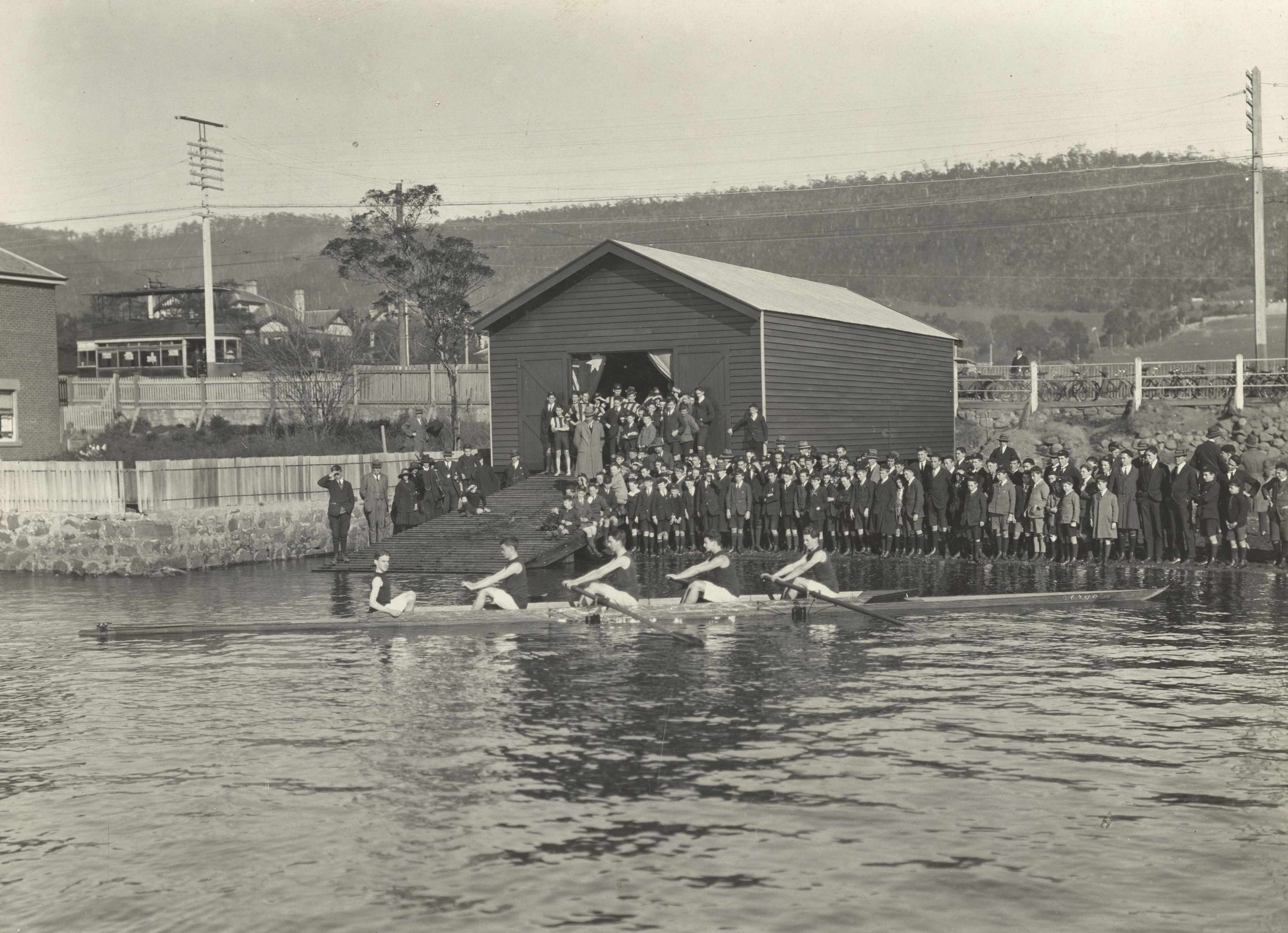 Opening of the School boat shed, 1922.