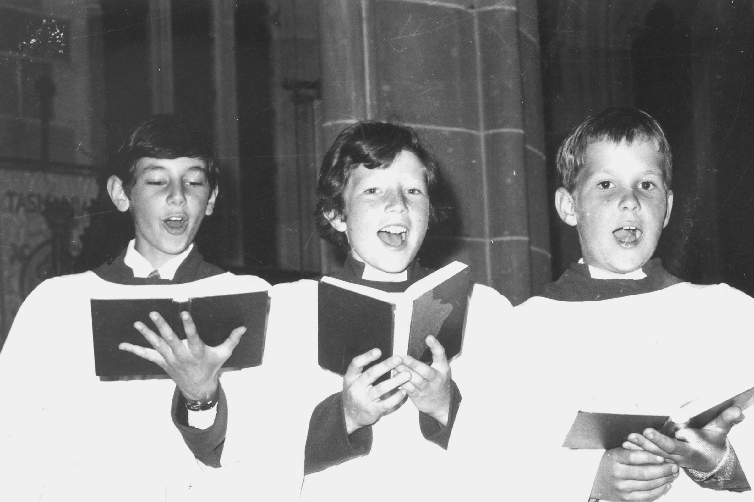 Cathedral Choir, 1979, students M Elias, J Elias and J Dunn.