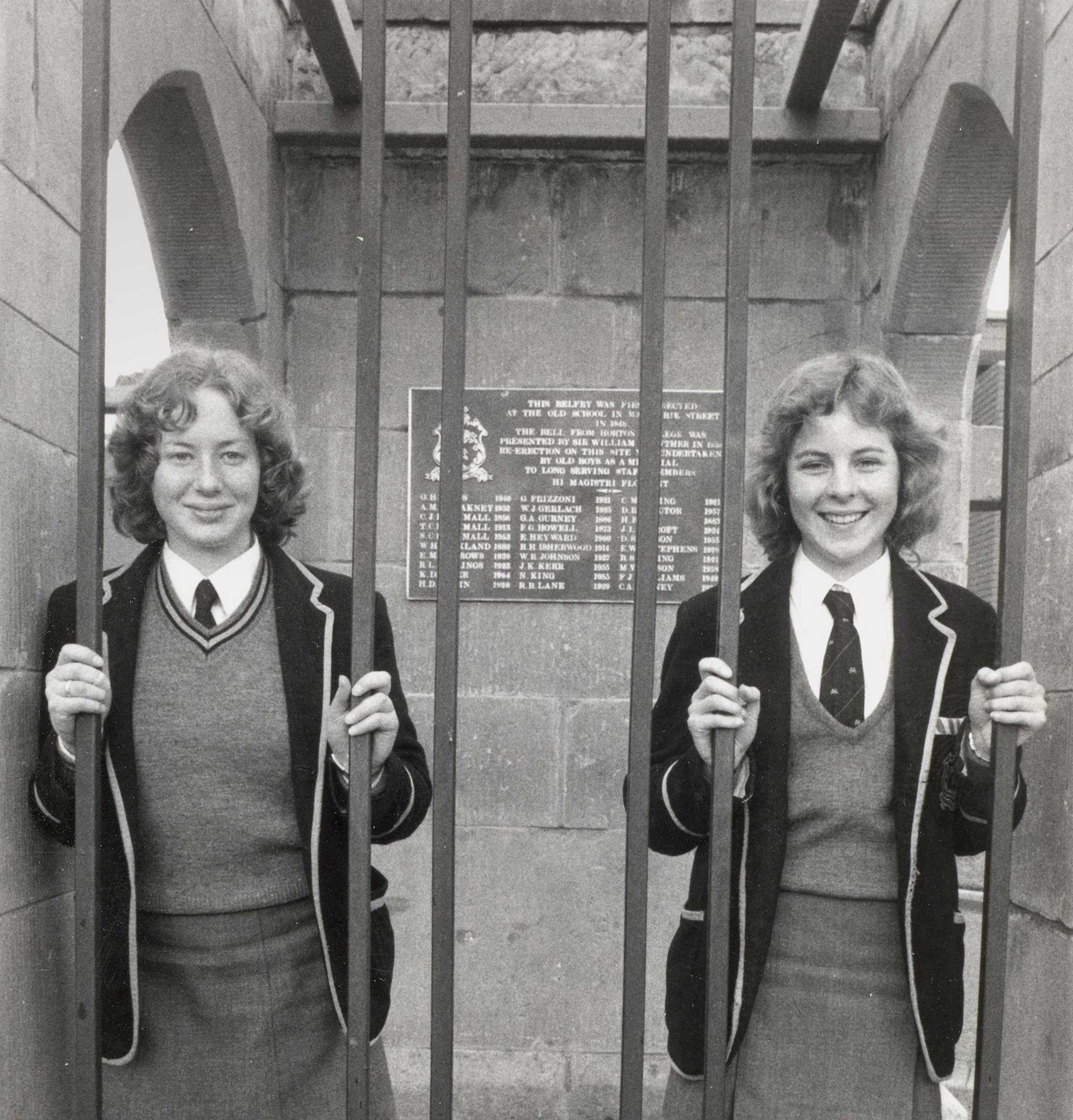 Hutchins girls C Muir-Wilson and R Wood, 1976.
