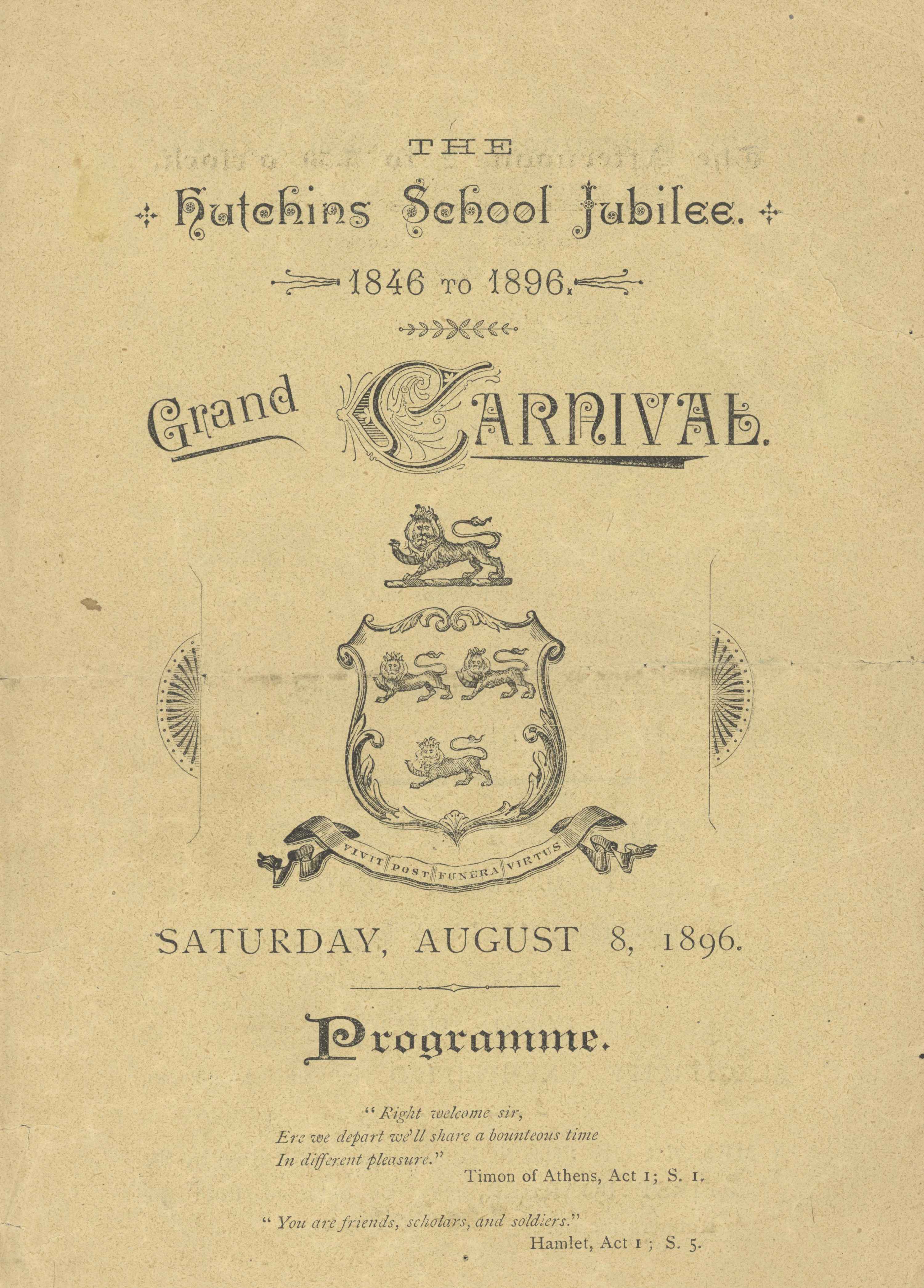 Grand Carnival program, 1896.