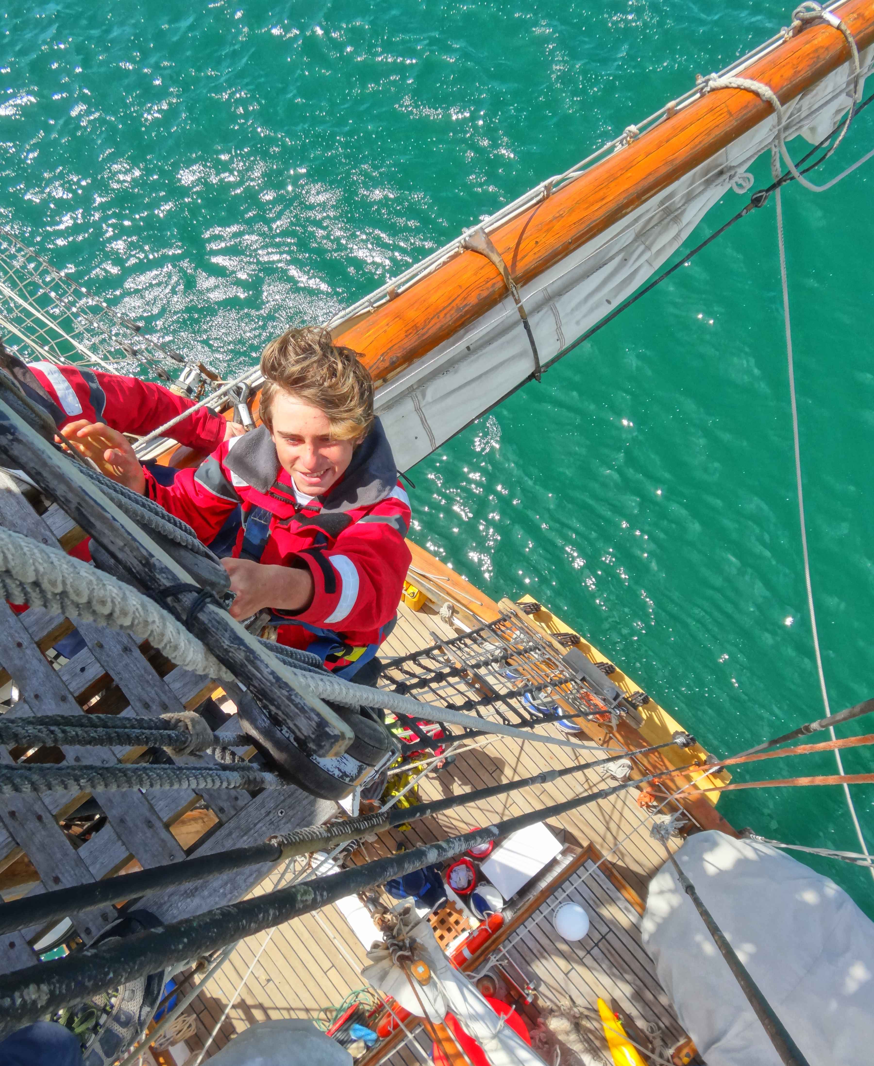 Sean Oosthuizen aboard the ‘Windeward Bound’ on the Power of 9 Port Davey Challenge, 2013.