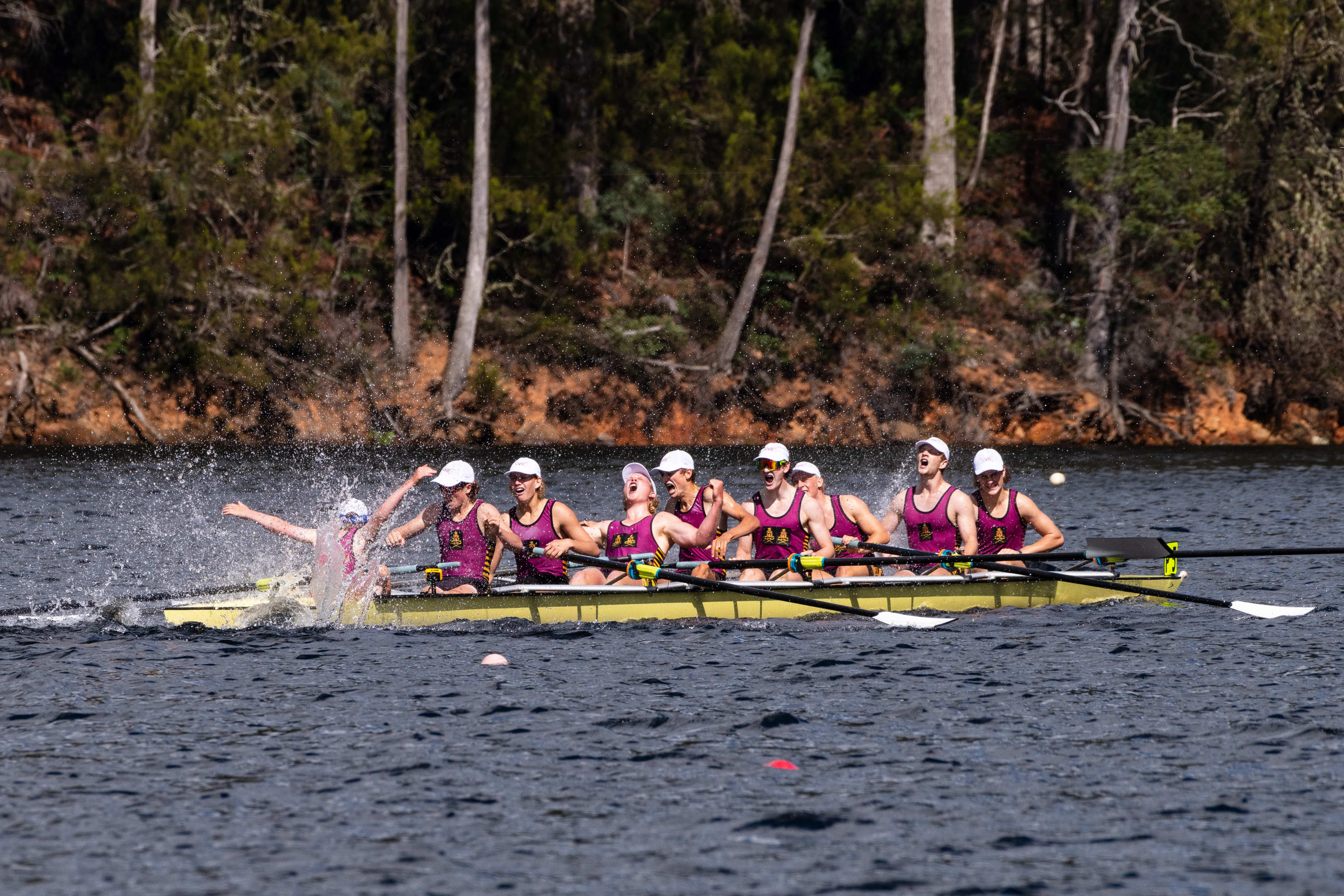 Hutchins Head of the River winning eight crosses the finish line. Photo: Sam Volker.