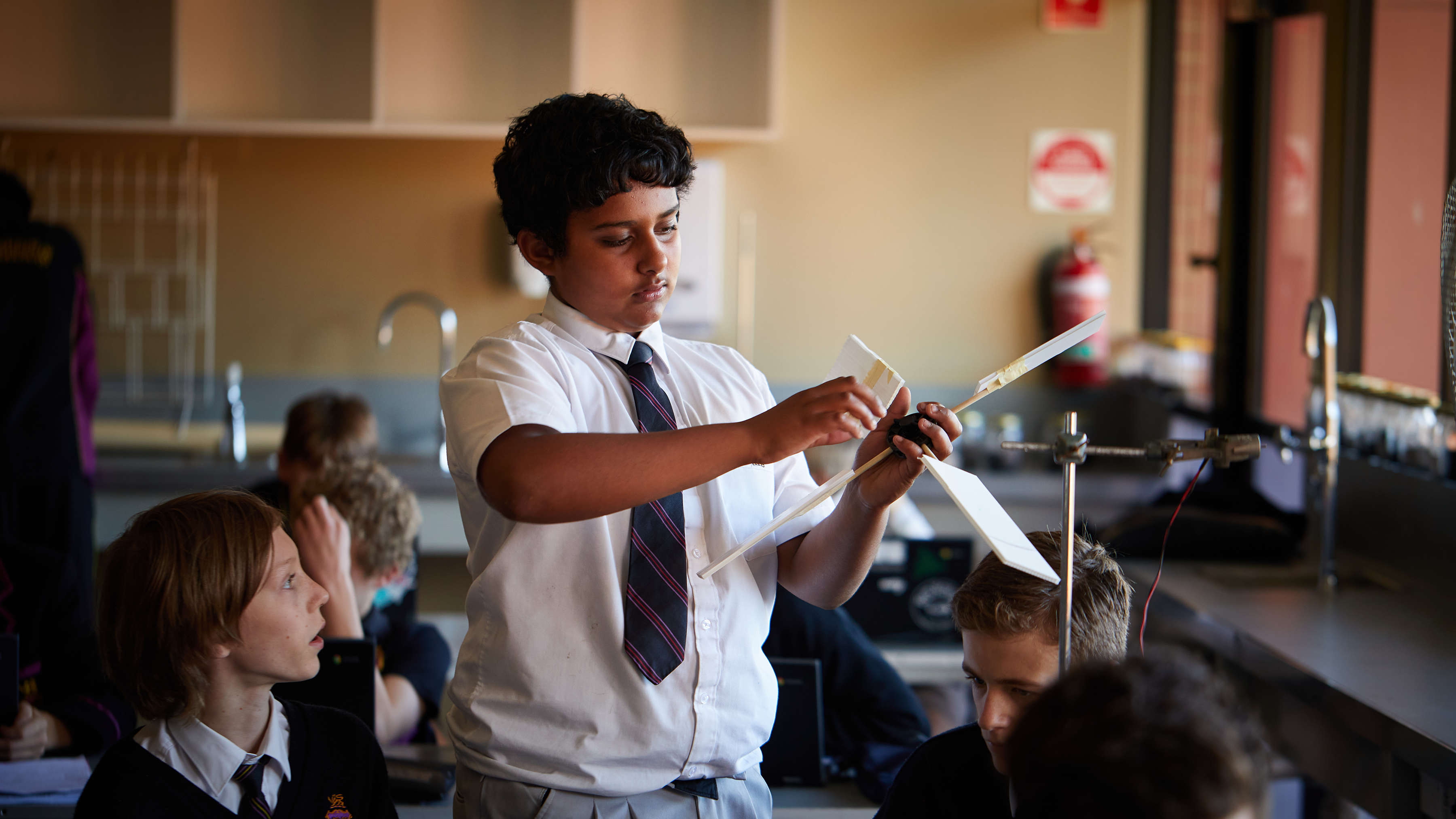 Students in a science lesson. Photo: Joshua Lamont.