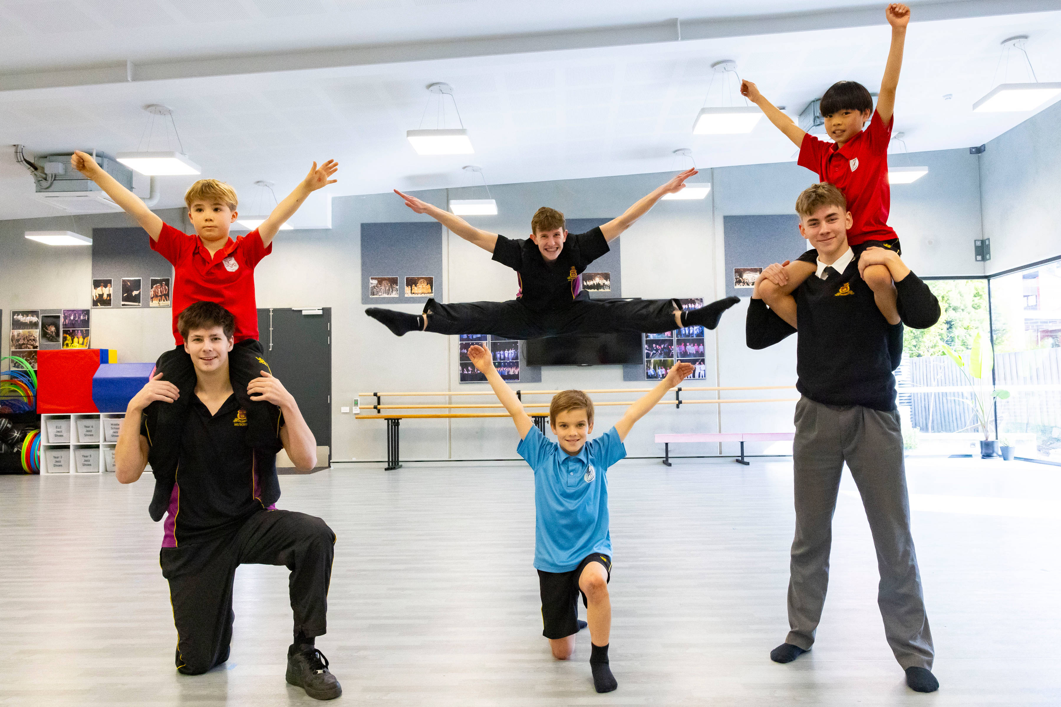 A group of six students performing.